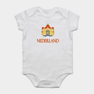 Nederland - Netherlands Coat of Arms Design (Dutch Text) Baby Bodysuit